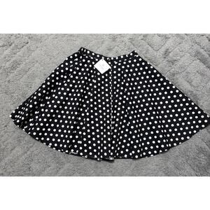 Black Butterfly Retro Black and White Polka Dot Swing Skirt Girls 9-10 NWT